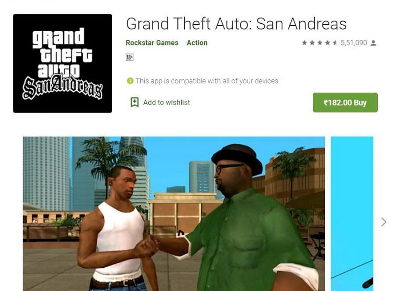 GTA San Andreas on the Google Play Store