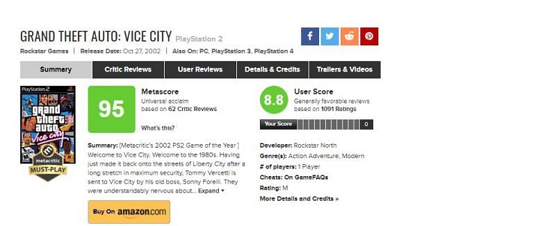 GTA 5 Expanded and Enhanced received poor user ratings on Metacritic