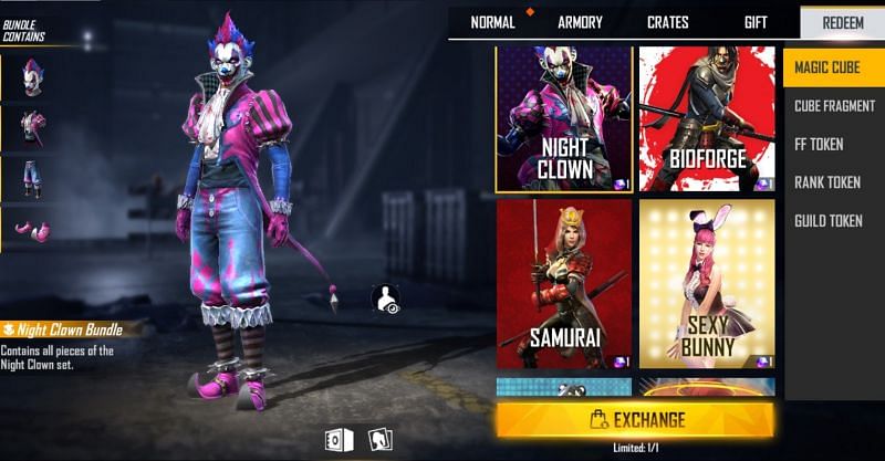 Download Night Clown Bundle in Free Fire: All you need to know