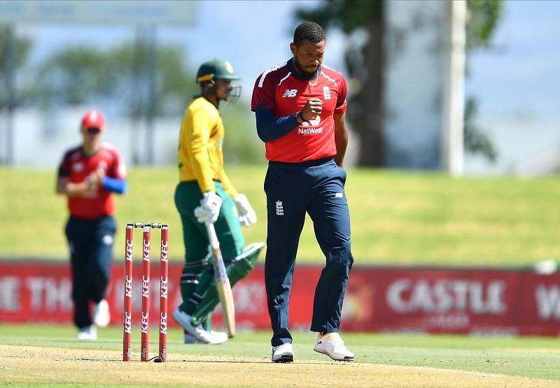 Chris Jordan went level with Stuart Broad as England&#039;s leading wicket-taker in the shortest format of the game