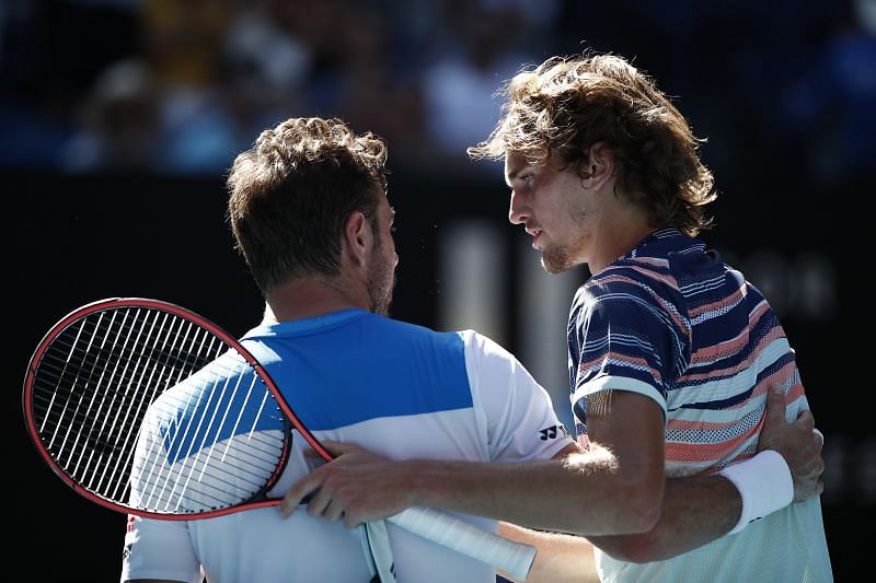 Stan Wawrinka (L) and Alexander Zverev