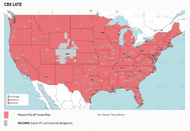 NFL Week 12 TV coverage maps