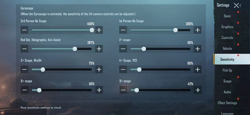 New Gyroscope sensitivity&nbsp;in PUBG Mobile