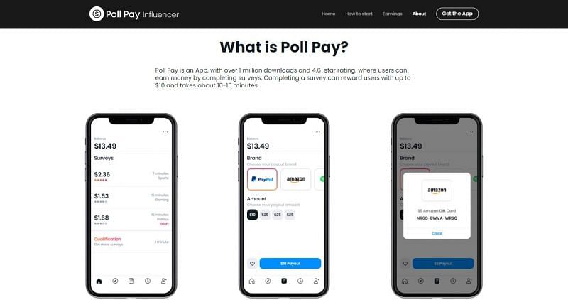 The only cashout method available in Poll Pay is PayPal Giftcard