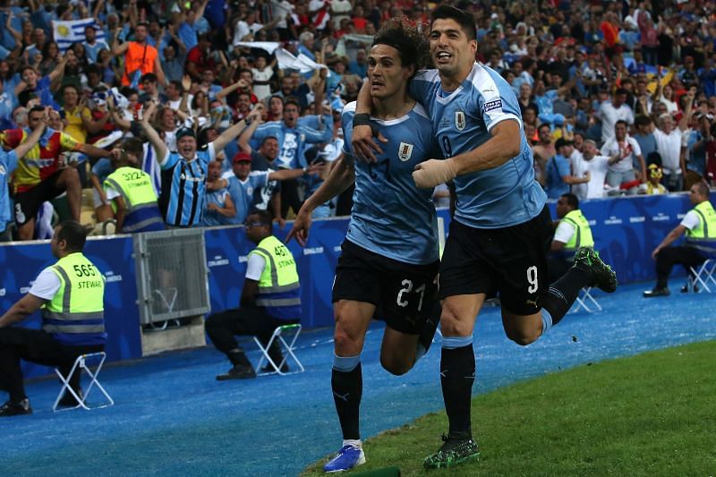 Two of Uruguay&#039;s longest-serving players Edinson Cavani and Luis Suarez