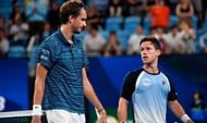 Daniil Medvedev and Diego Schwartzman at the ATP Cup earlier this year.