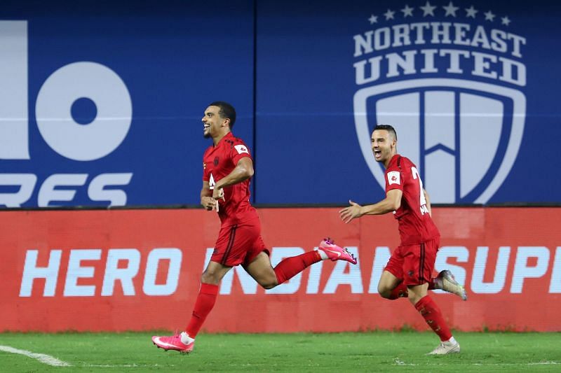 Appiah celebrating his goal