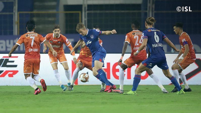Opseth didn&#039;t set the world on fire during his ISL debut against FC Goa (Credits: ISL)