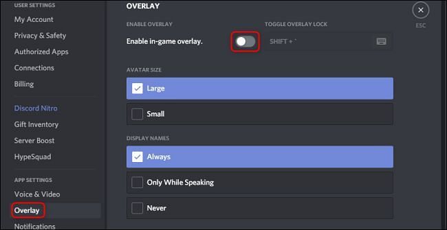 Click the toggle next to &ldquo;Enable In-Game Overlay&rdquo; (Image via Joel Cornell)