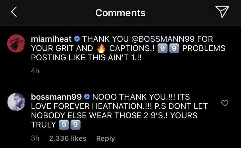 Miami Heat&#039;s Instagram post&#039;s comment section