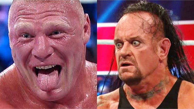 Brock Lesnar (left) and The Undertaker (right)
