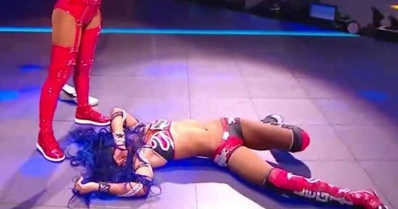 Sasha Banks was laid out after her title match on SmackDown.