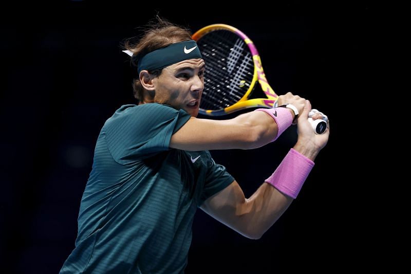 Rafael Nadal in action at the 2020 Nitto ATP Finals