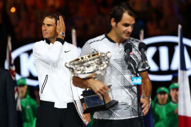 Rafael Nadal after losing to Roger Federer at the 2017 Australian Open.