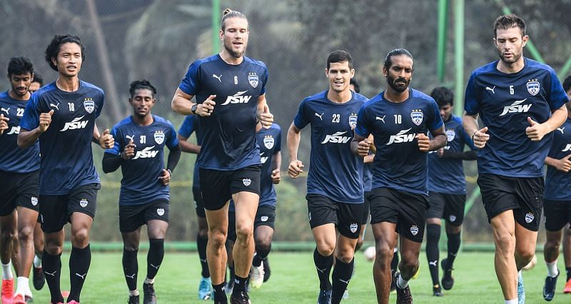 Bengaluru FC during a training session ahead of the new ISL season (Image credits: Bengaluru FC)