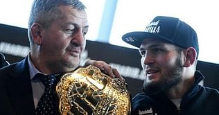 Watch: UFC lightweight champion Khabib Nurmagomedov posts video of him wrestling with his father: 'It was the best time'