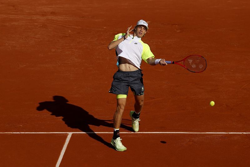 Denis Shapovalov in action at the 2020 French Open