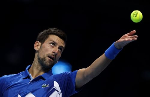 Novak Djokovic in action against Diego Schwartzman