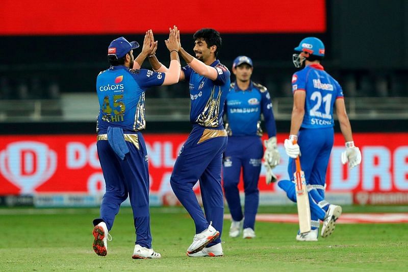 Jasprit Bumrah picked up 4 for 14 tonight, including a double maid (Credits: IPLT20.com)