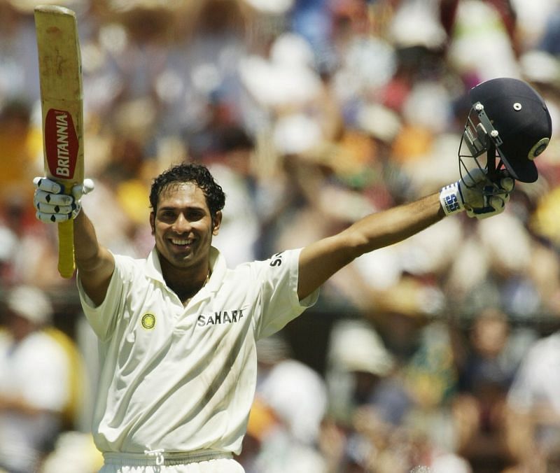 VVS Laxman celebrates a milestone Australia v India - 3rd Test: Day 2