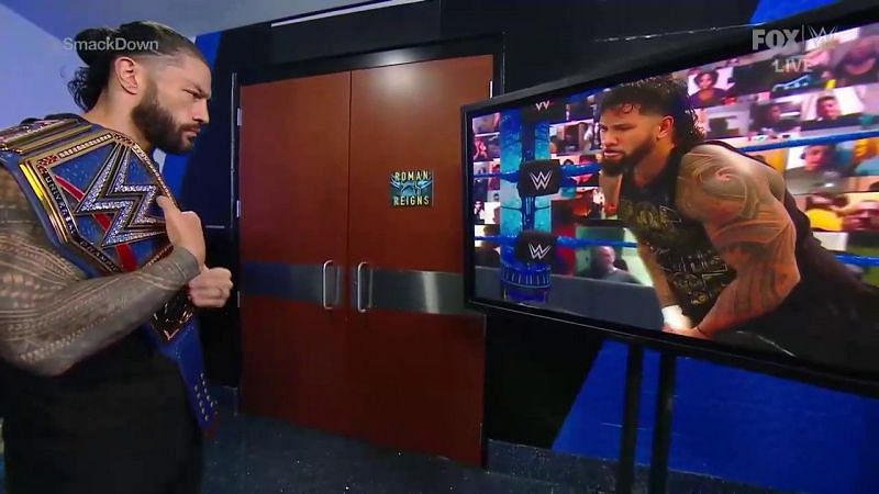 Reigns was watching the match from backstage