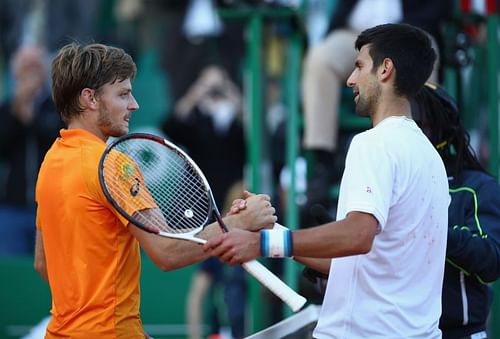 David Goffin and Novak Djokovic