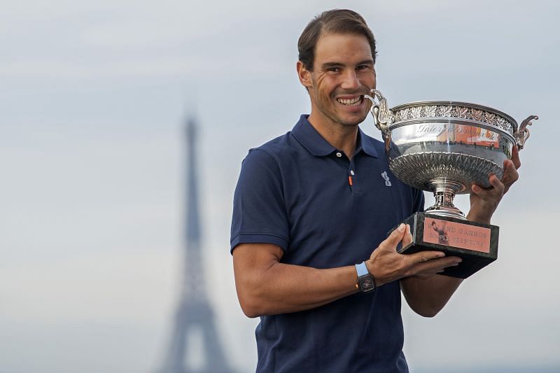 Rafael Nadal with his 2020 French Open title