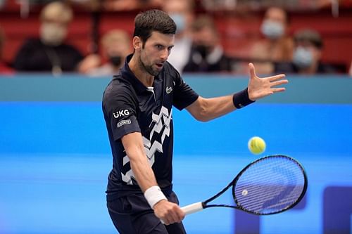 Novak Djokovic at the ATP Erste Bank Open tennis tournament in Vienna, Austria