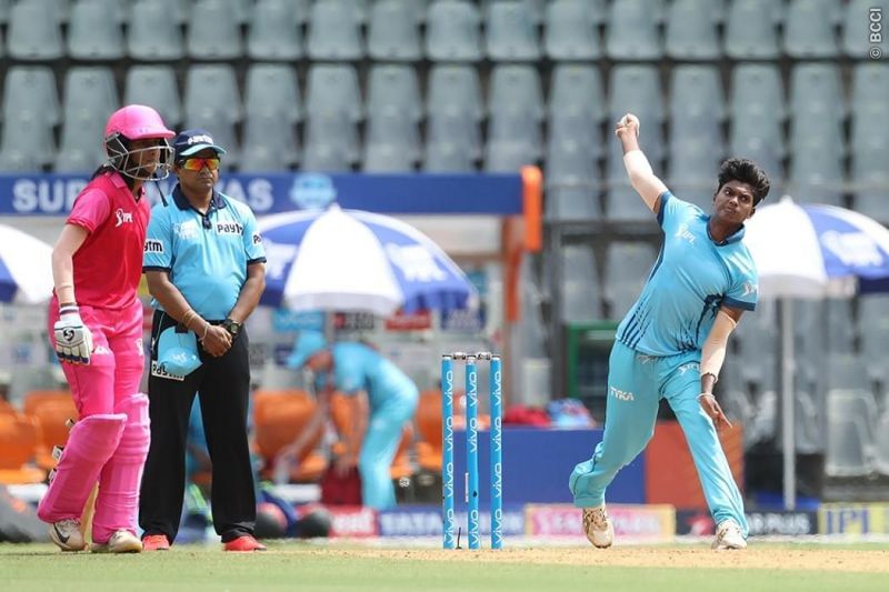 Pooja Vastrakar in action for the Supernovas. Image credits - BCCI