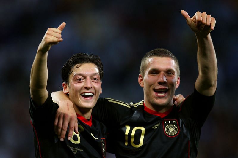 Mesut Ozil and Lukas Podolski