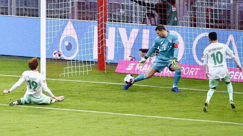 Manuel Neuer was key between the sticks against Werder Bremen, pulling off some top-notch saves.
