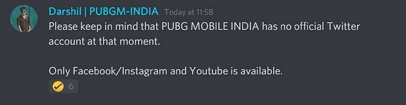 A screenshot of the message posted on the official Discord server