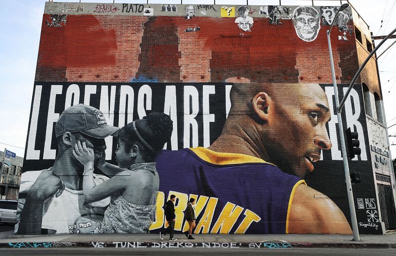 Los Angeles Lakers Legend Kobe Bryant Memorialized Across L.A. In Murals