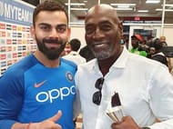 Virat Kohli (L) has 177 fifty-plus scores in international cricket as compared to Sir Viv Richards' (R) 125