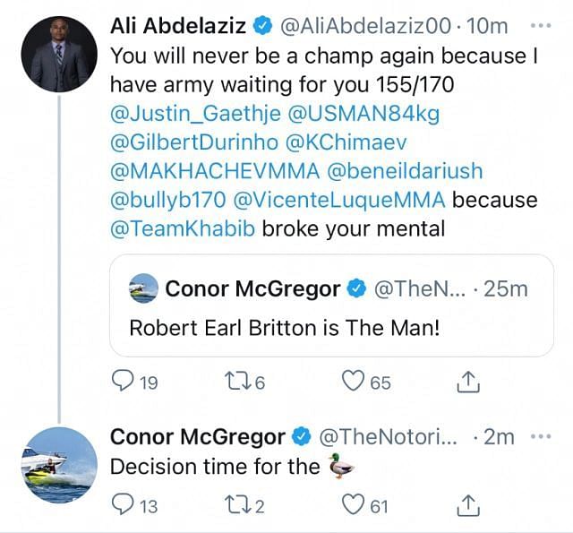 Conor McGregor&#039;s third post, &quot;Decision time for the duck&quot;