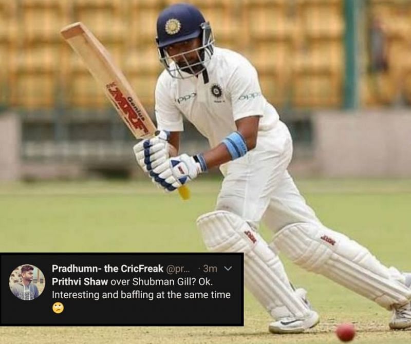 Prithvi Shaw will open the innings with Mayank Agarwal in the pink-ball Test