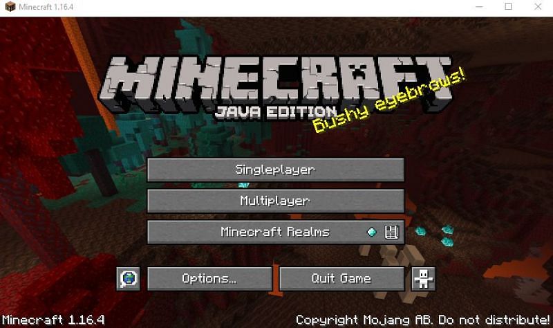 Minecraft game menu