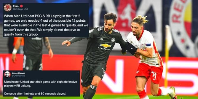 Twitter explodes as Manchester United crash out of the UEFA Champions League after 3-2 loss away at RB Leipzig