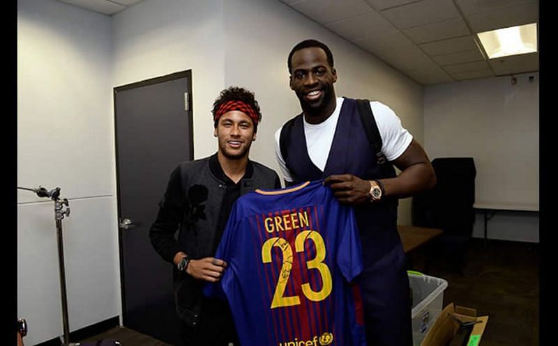 Draymond Green with Neymar Jr