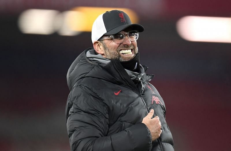 Liverpool manager Jurgen Klopp smiles after a game