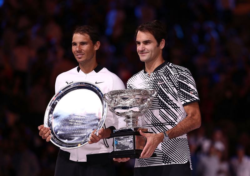 Roger Federer and Rafael Nadal at the 2017 Australian Open