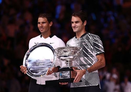 Roger Federer and Rafael Nadal at the 2017 Australian Open