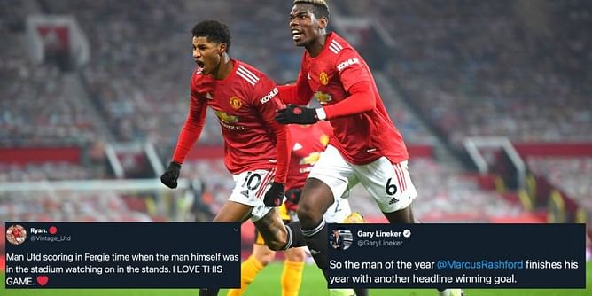 Twitter reacts as Marcus Rashford's dramatic winner fires Manchester United to second place after 1-0 win over Wolves