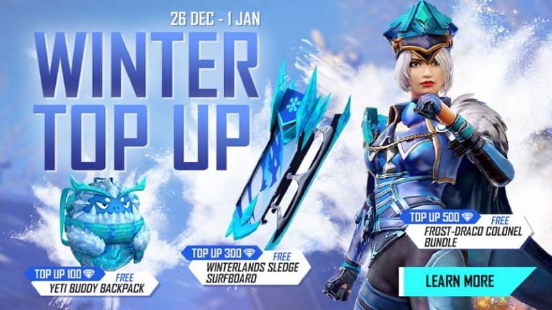 Free Fire Winter Top Up Event Get Free Rewards On Buying In Game Diamonds