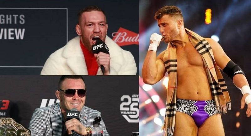 Conor McGregor (above left); Colby Covington (below left); MJF (right)