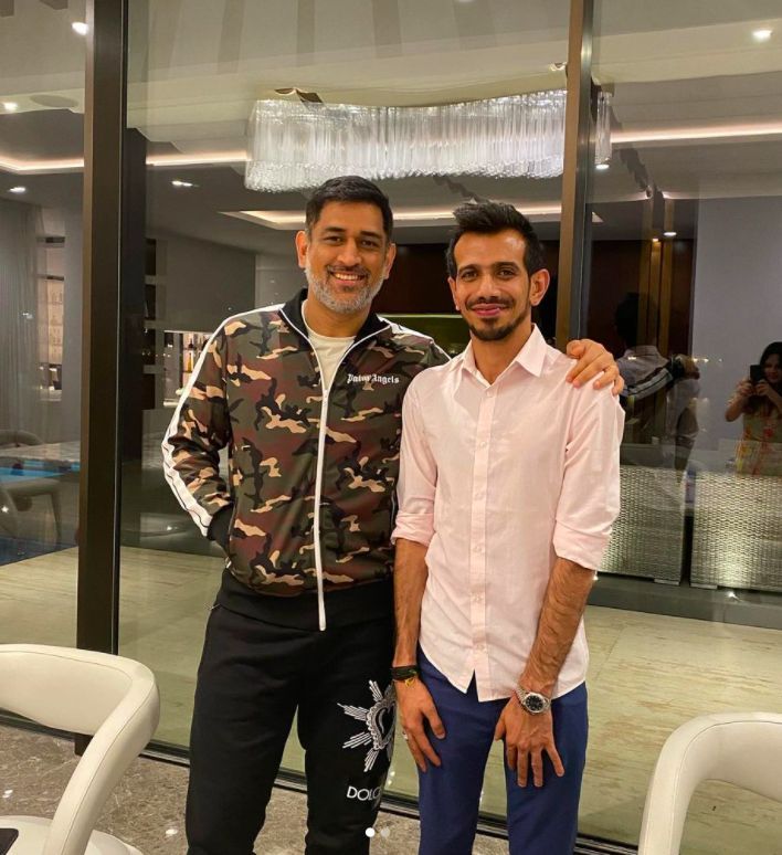 Yuzvendra Chahal meets MS Dhoni in Dubai, pics surface on social media