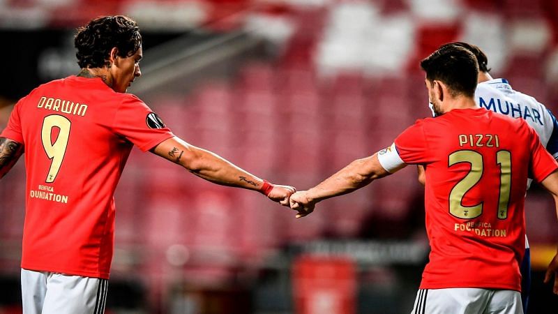 Darwin Nunez and Pizzi have scored five goals each in the Europa League this season.