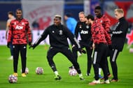 Paul Pogba of Manchester United warms up
