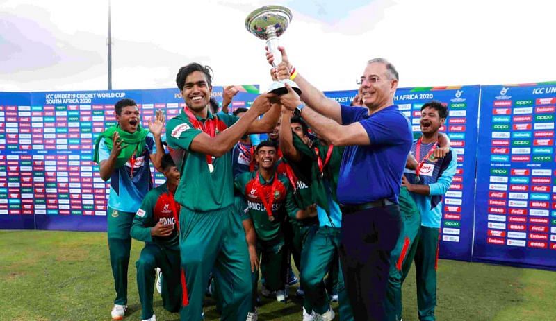 Bangladesh U-19 team celebrate their maiden world cup victory (Credits: cricket.com)
