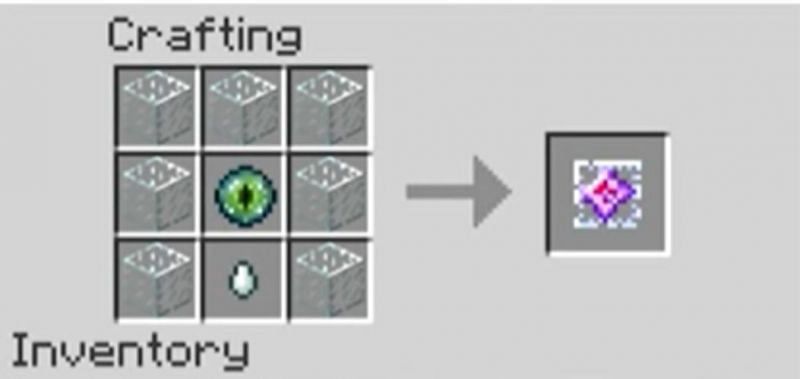 The crafting recipe for an end crystal in Minecraft (Image via Minecraft)